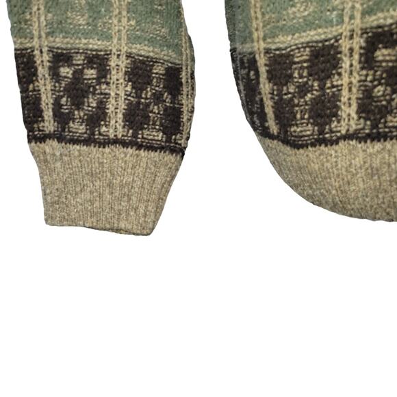 Boco Classics Men's Sweater Green Brown Cream Tan Grandpa Core Size X-Large - Picture 4 of 8